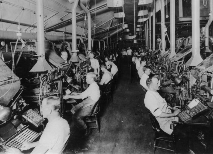 El linotipo, la tecnología antes que los equipos de computo.